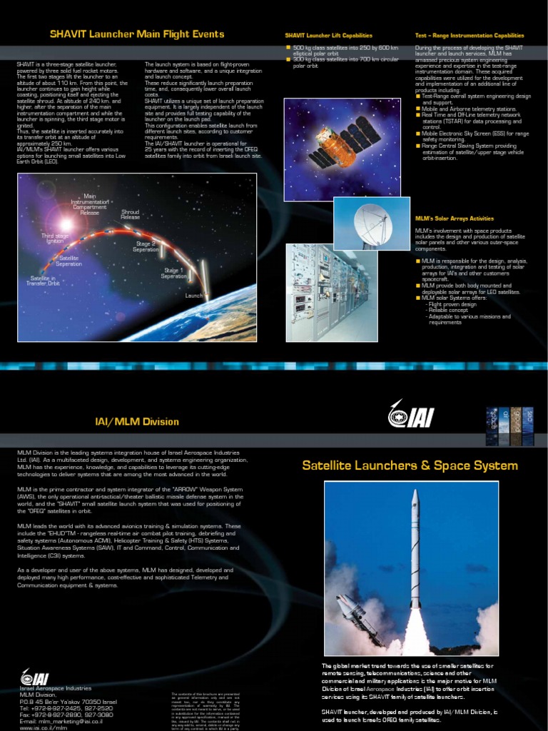 SHAVIT Launcher Overview and Capabilities | PDF | Satellite ...