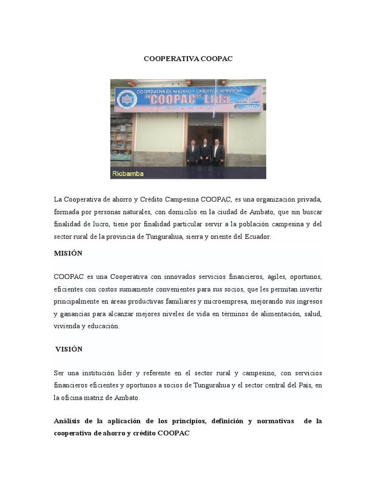cooperativas de ahorro y crédito | PDF | Cooperativa | Interés