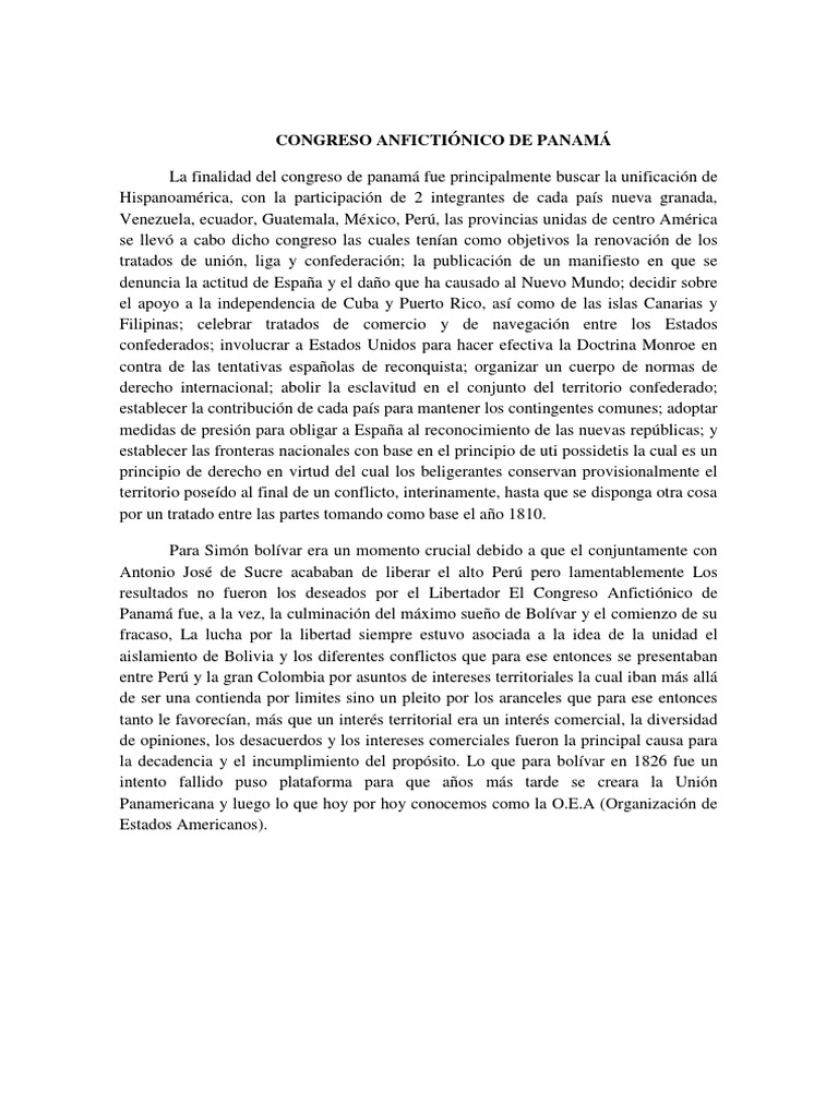 Congreso Anfictiónico De Panamá