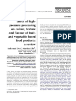 Effect of High-Pressure Processing On Colour, Texture and Flavour of Fruit - and Vegetable-Based Food Products: A Review