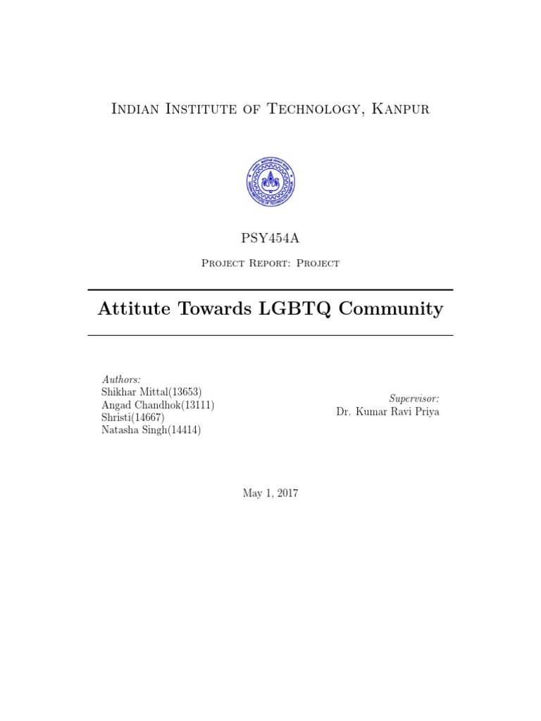 Attitudes Toward LGBTQ at IIT Kanpur | PDF | Lgbt | LGBTQIA+ Studies