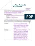 Lesson Plan Template MAED 3224: Subject: Central Focus