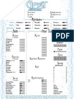 Attributes Other Traits Skills: Mental Merits Health Willpower Psyche Plasm Synergy