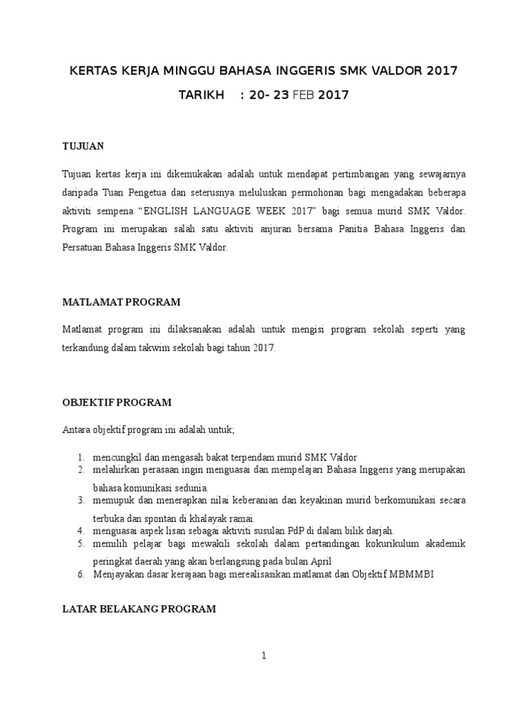 Kertas Kerja Minggu Bi Smk Valdor 2017 Pdf