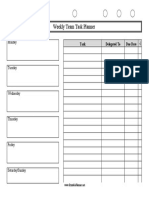 Weekly Team Task Planner PDF