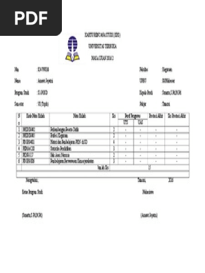 contoh kartu rencana studi mahasiswa ut Kartu Rencana Studi contoh kartu rencana studi mahasiswa ut