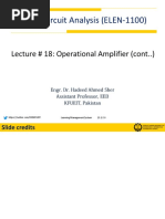 Linear Circuit Analysis (ELEN-1100) : Lecture # 18: Operational Amplifier (Cont..)