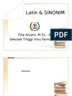 Bahasa Latin & Sinonim