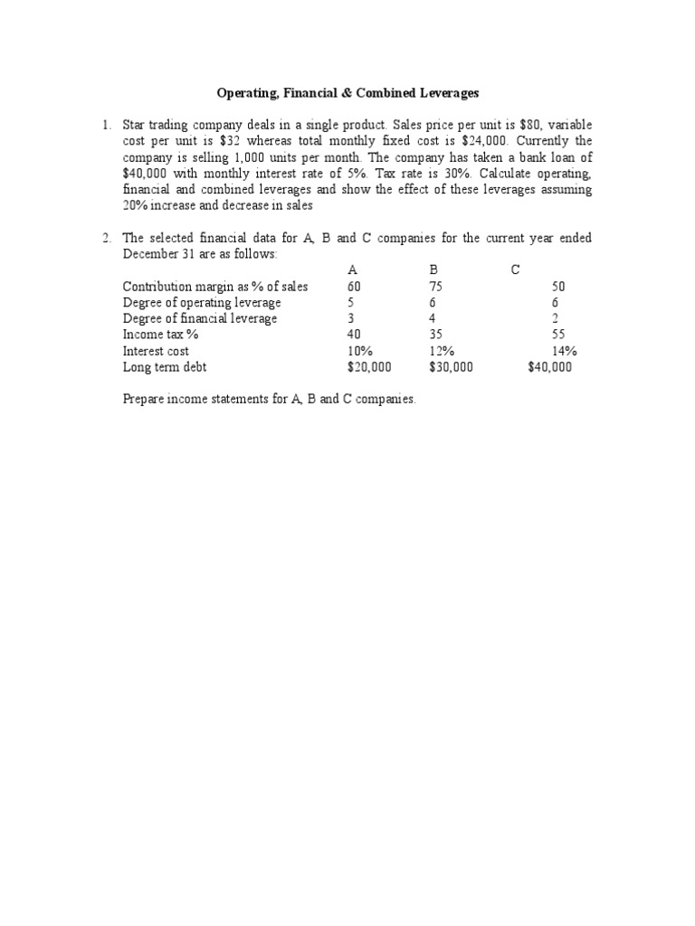 Leveraging Analysis for Companies A, B, C | PDF | Business | Law