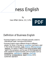 Definition of Business English