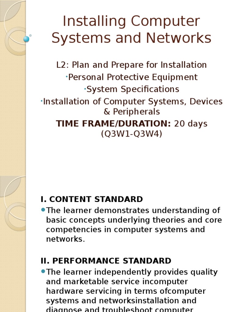 Installing Computer Systems and Networks | PDF | Personal Computers ...