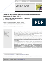 Validación de La Versión en Español Del Addenbrooke S Cognitive Examination Revisado ACE R