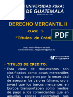 Derecho Mercantil II Clase 1 Títulos de Crédito
