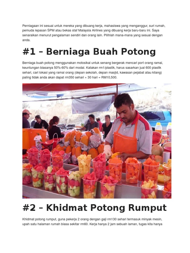 Perniagaan Ini Sesuai Untuk Mereka Yang Dibuang Kerja Pdf