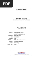 Apple SEC filing for May 2017 bond sale