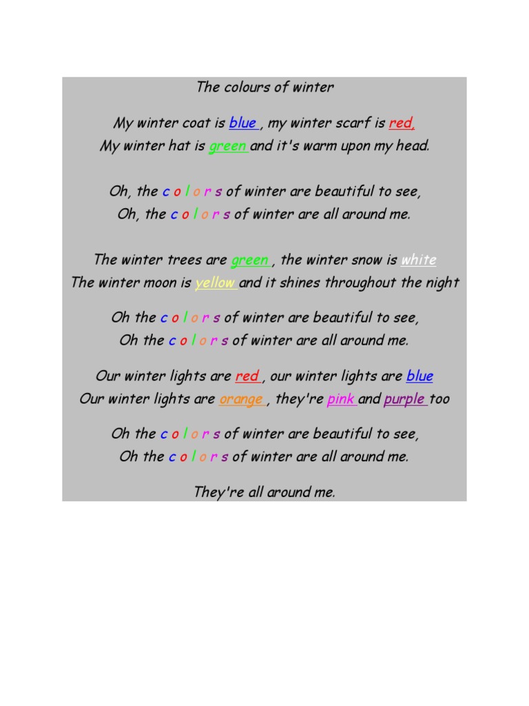 The Colours of Winter | PDF