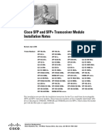 Cisco SFP and SFP+ Transceiver Module Installation Notes