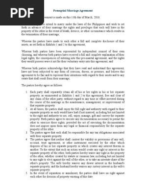 Prenuptial Agreement