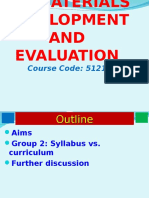 ELT Materials and Course Syllabus Design