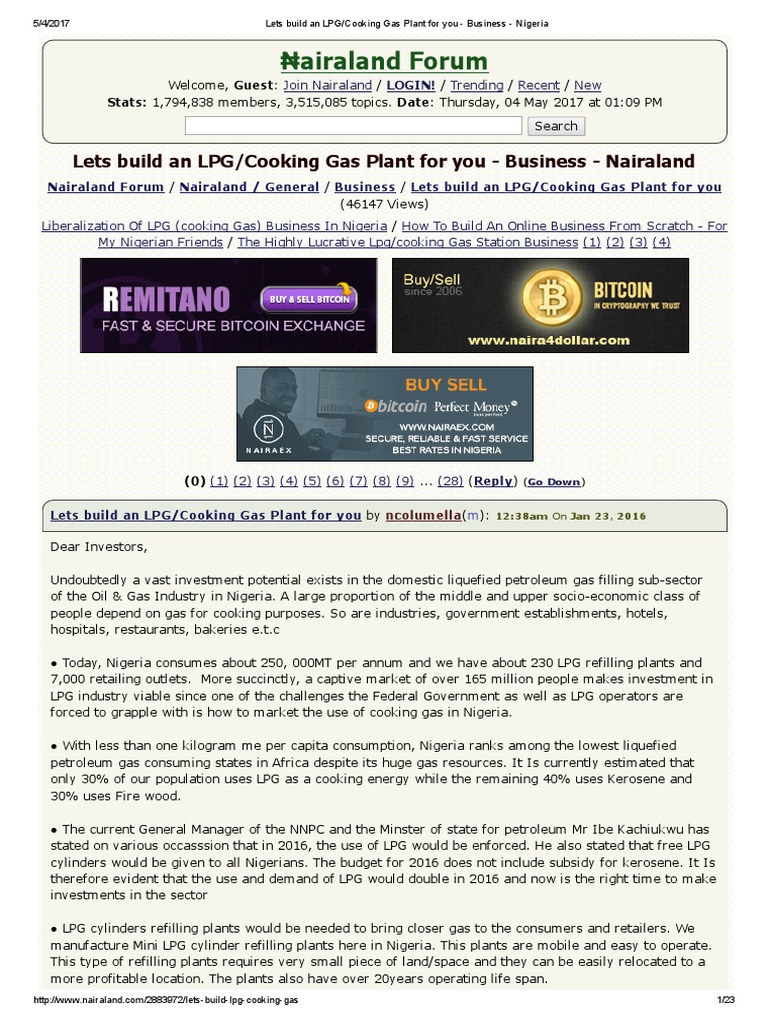 Lets Build An LPG Cooking Gas Plant For You Business Nigeria