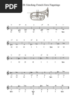 Marching French Horn Fingering Chart