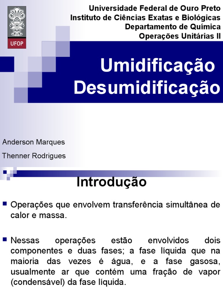Processos de Umidificação e Desumidificação | PDF | Umidade | Vapor