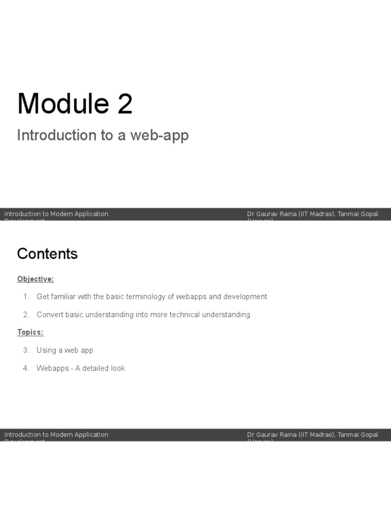 Module 2 - Introduction To A Web-App | PDF | Web Application | Web Server