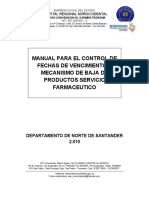 Manual Para Control d Efechas de Vencimeinto y y Mecanismos d Ebaja en Framacia