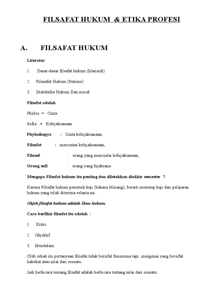Filsafat Hukum Etika Profesi