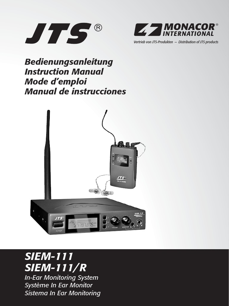 JTS - Siem111 | PDF | Auriculares | Inalámbrico