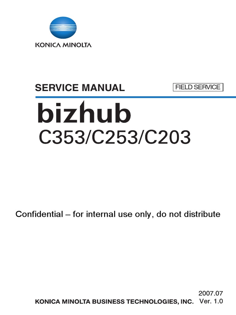 Konica Minolta Bizhub C203 C253 C353 Service Manual Electrical Connector Ac Power Plugs And Sockets
