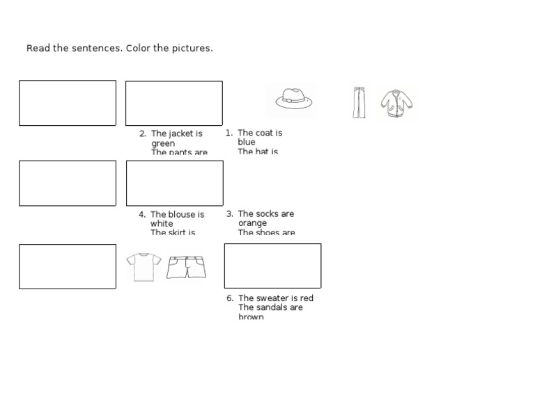 Color the Clothing Items | PDF