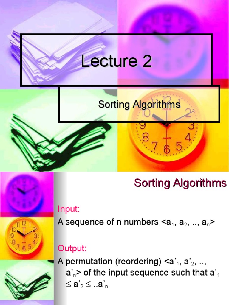 Lecture 2 (Sorting Algorithms - Part 1).ppt | Algorithms | Algorithms ...