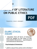 Review of Literature On Public Ethics: Prepared By: Jomar A. Abdulgafar