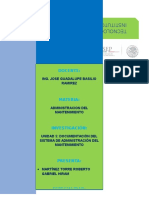 Unidad 5: Documentación Del Sistema de Administración Del Mantenimiento