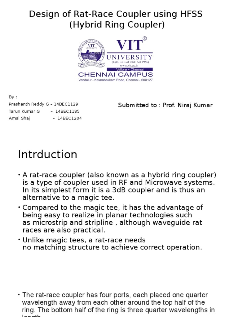 Rat-Race Coupler Design Overview | PDF