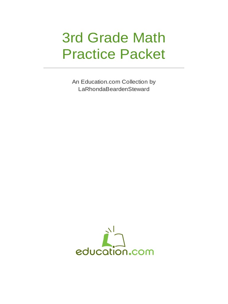 452119.3rd Grade Math Practice Packet | PDF | Fraction (Mathematics ...