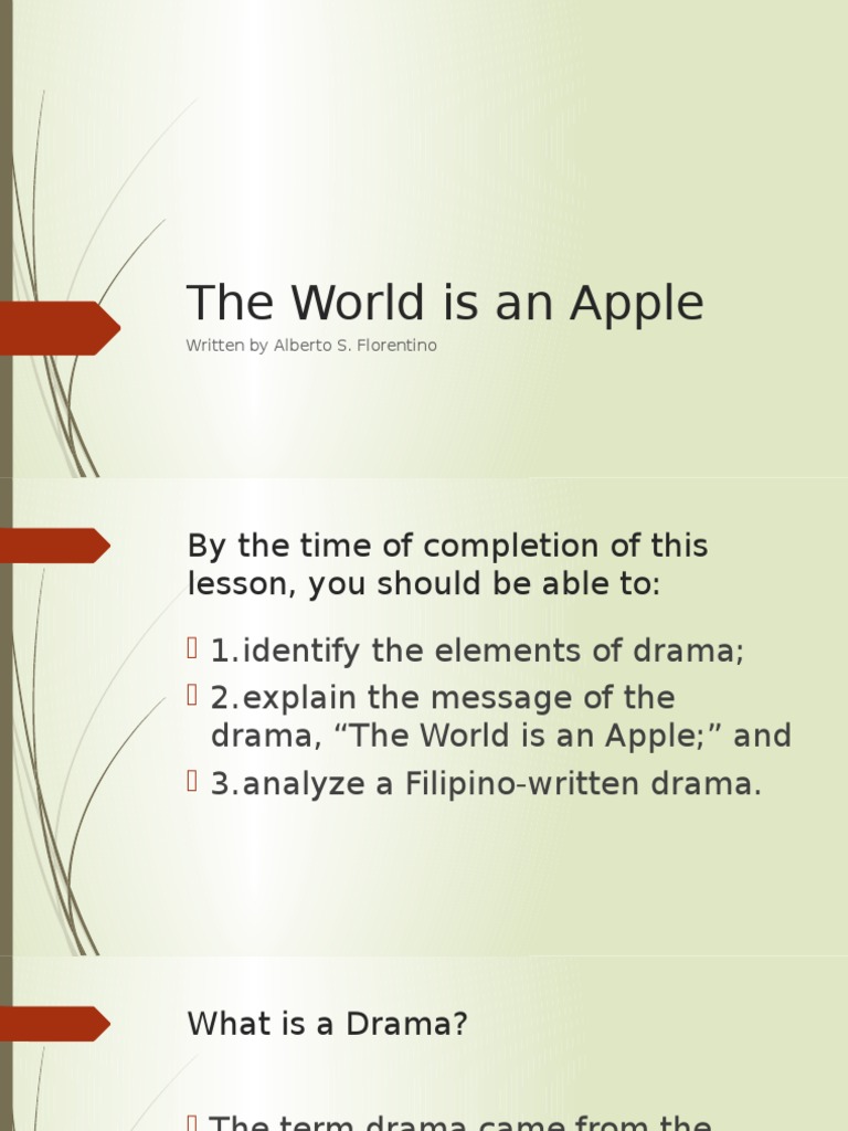 The World is an Apple Tragedy Comedy