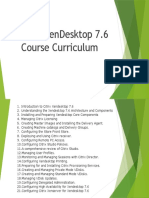 Citrix XenDesktop 7.6 Course Curriculum
