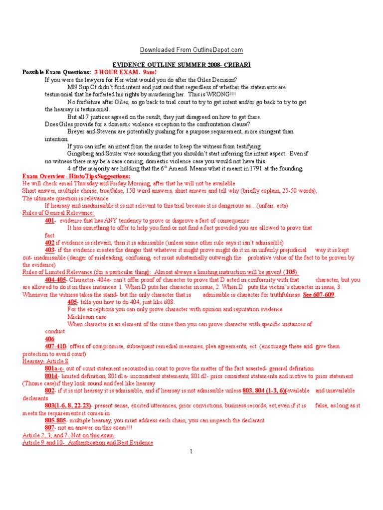 Evidence rule essay picture