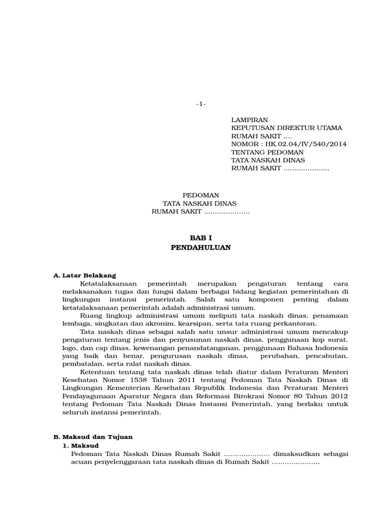 Contoh Pedoman Tata NaskaH 1 | PDF