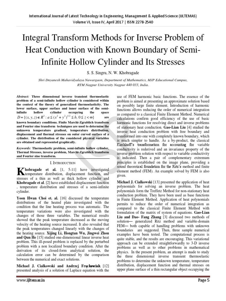Thermoelastic Analysis of Hollow Cylinder | PDF | Finite Element Method ...