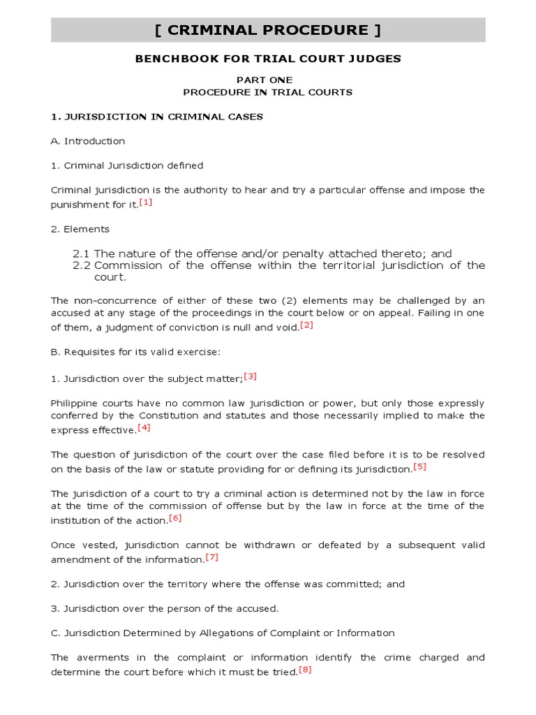 Criminal Procedure Benchbook Overview | PDF | Crime & Violence | Crime ...
