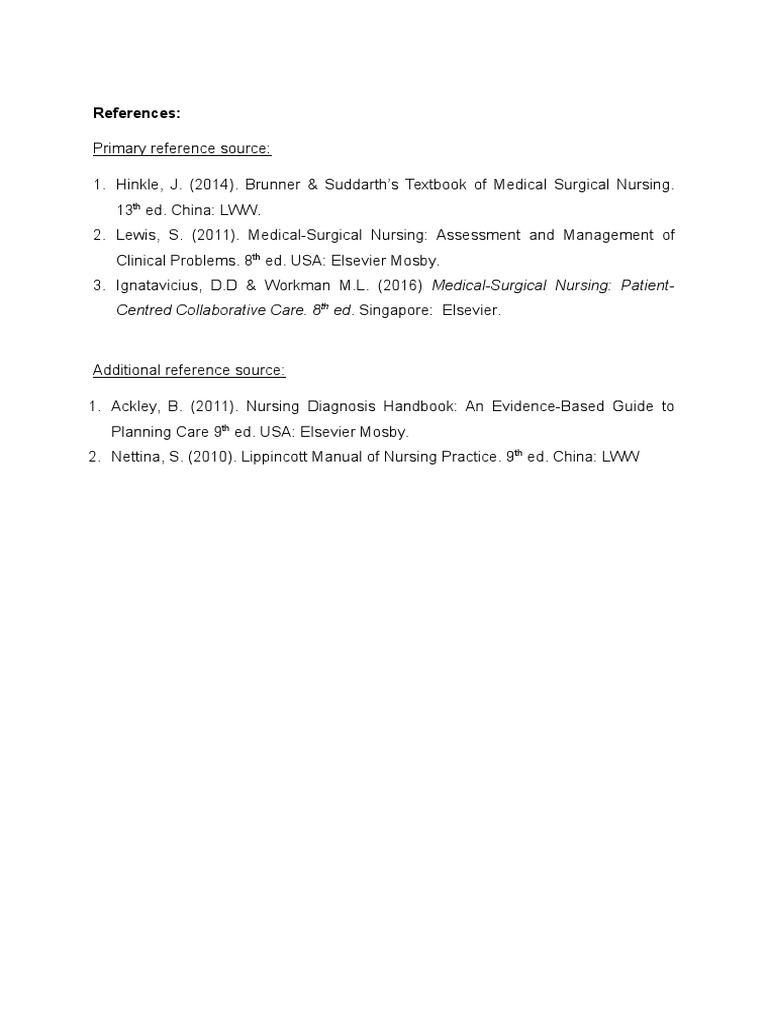 Essential Medical-Surgical Nursing References | PDF