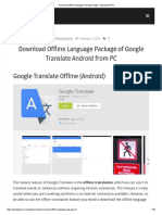 Offline Language Package Google Translate With PC