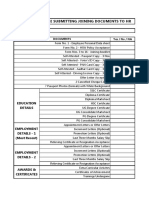 Checklist Before Submitting Joining Documents To HR Employee Name