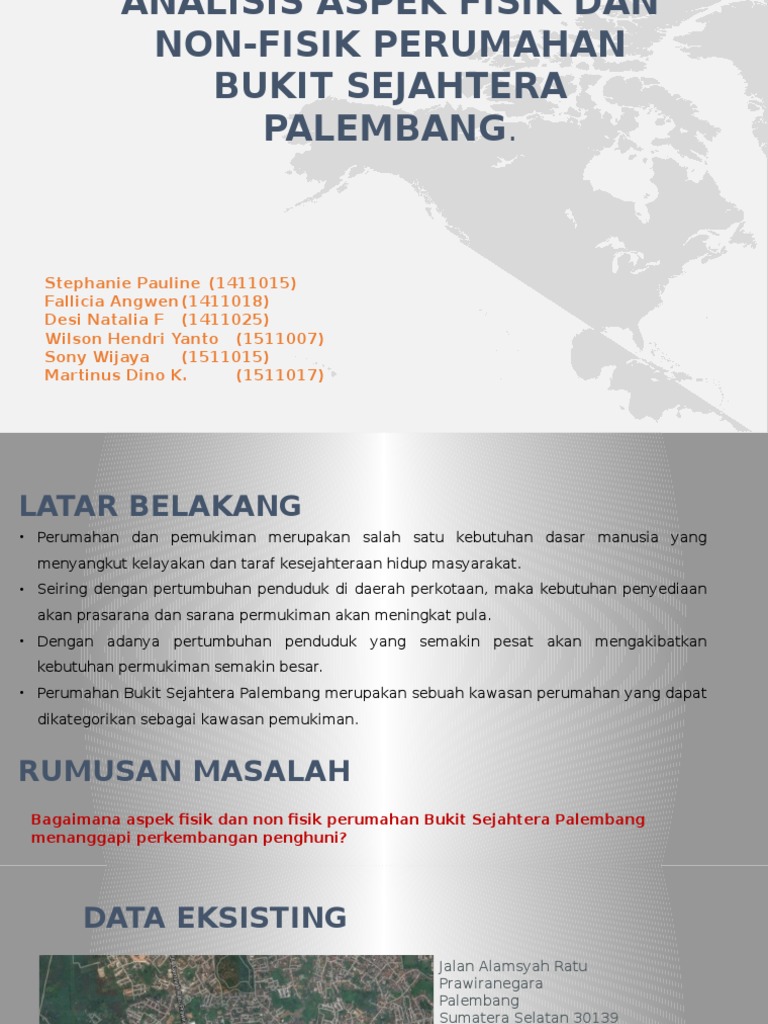 Analisis Aspek Fisik Dan NonFisik Perumahan Bukit Sejahtera