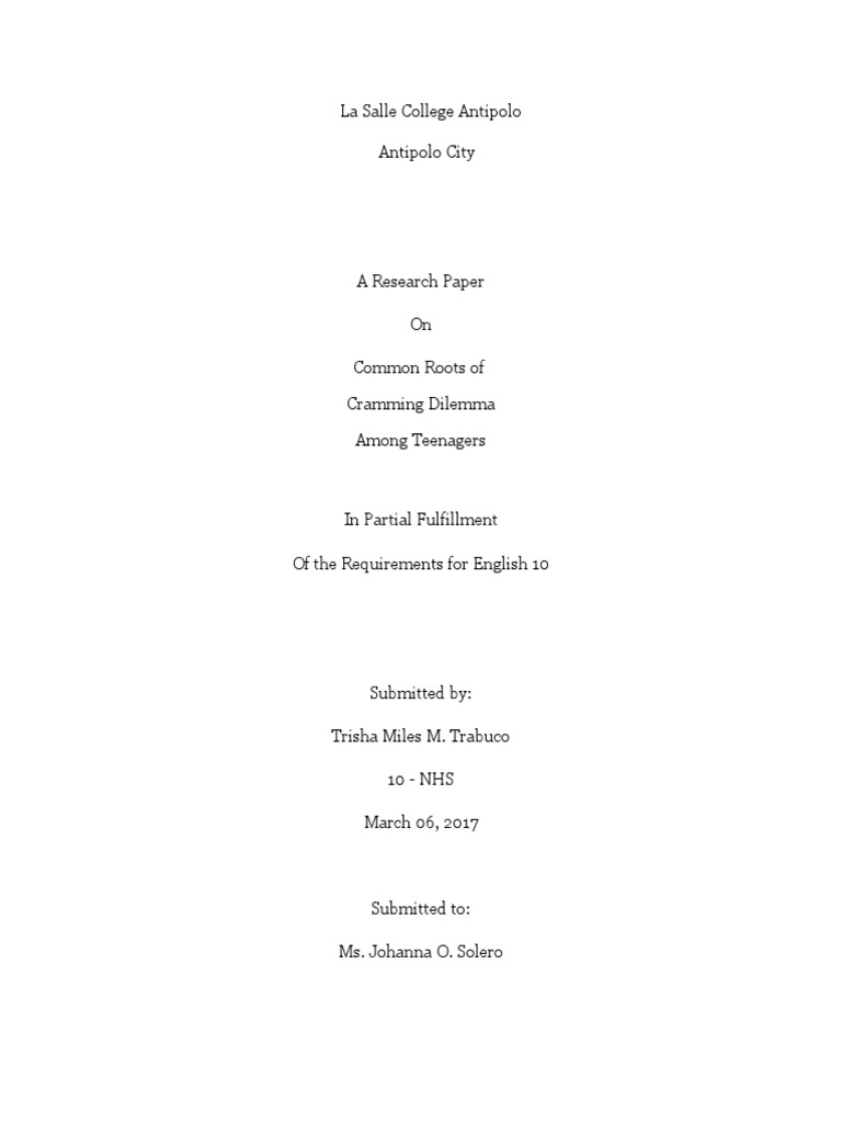 Cramming thesis picture