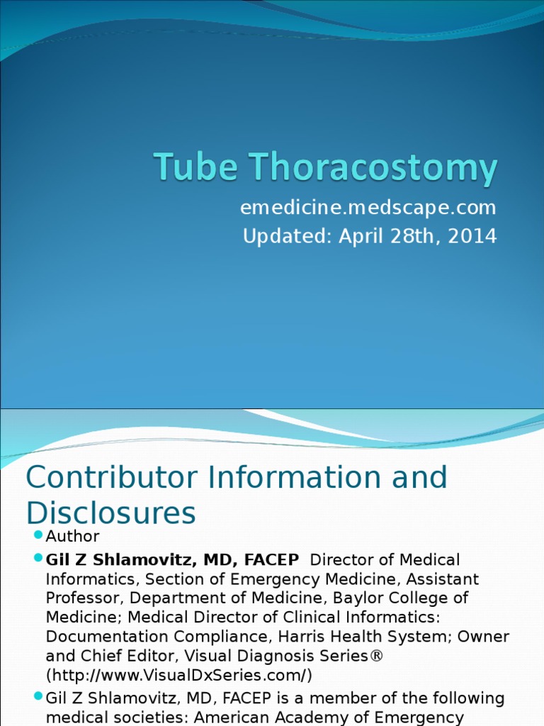 Tube Thoracostomy Thorax Health Sciences