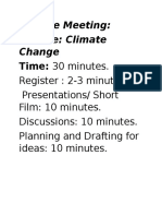 Sample Meeting: Theme: Climate Change: Time: 30 Minutes